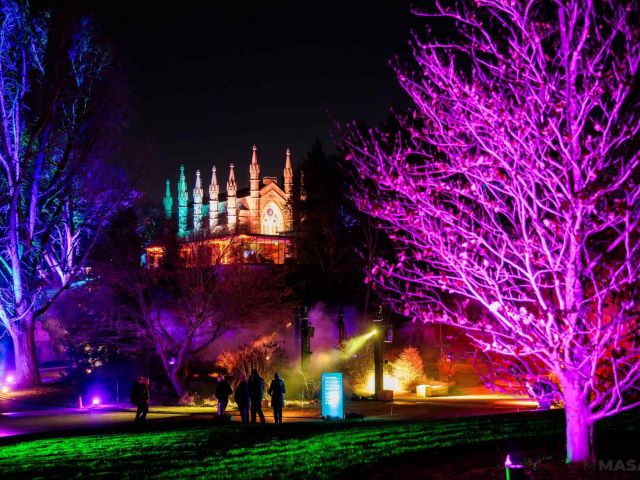 Mount Auburn Cemetery Projection Mapping - MASARY Studios - AVFX - Photo by Aram Boghosian